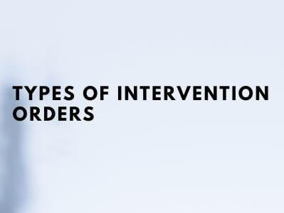 Types of intervention orders